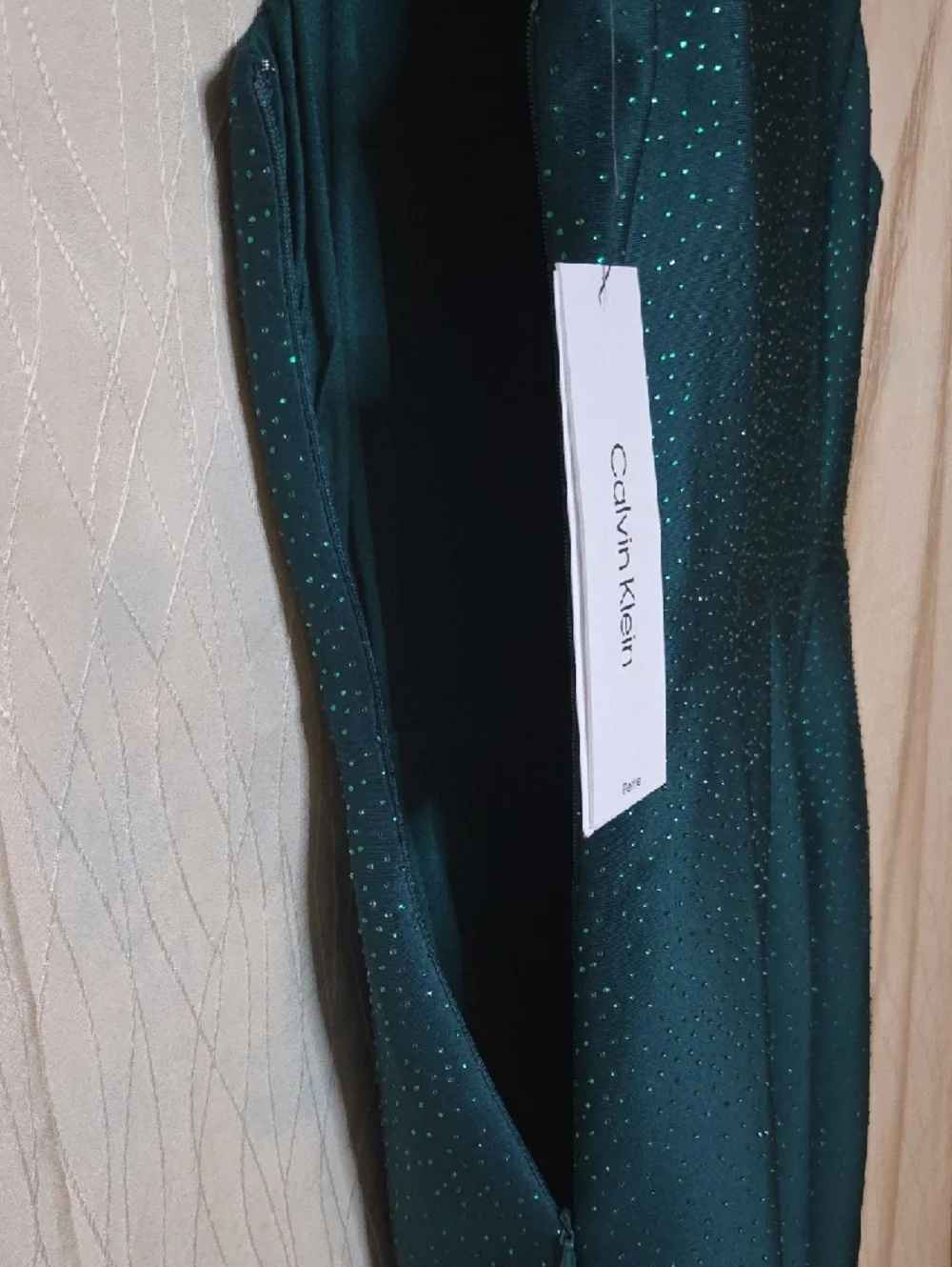 Calvin Klein Dark Green Sleeveless Midi‎ Sheath Dress